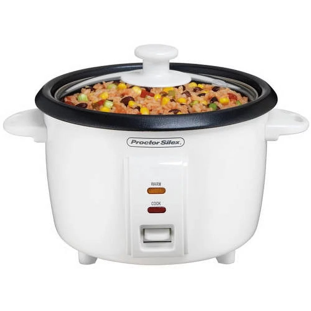 White 8 Cups Rice Cooker & Food Steamer A8523
