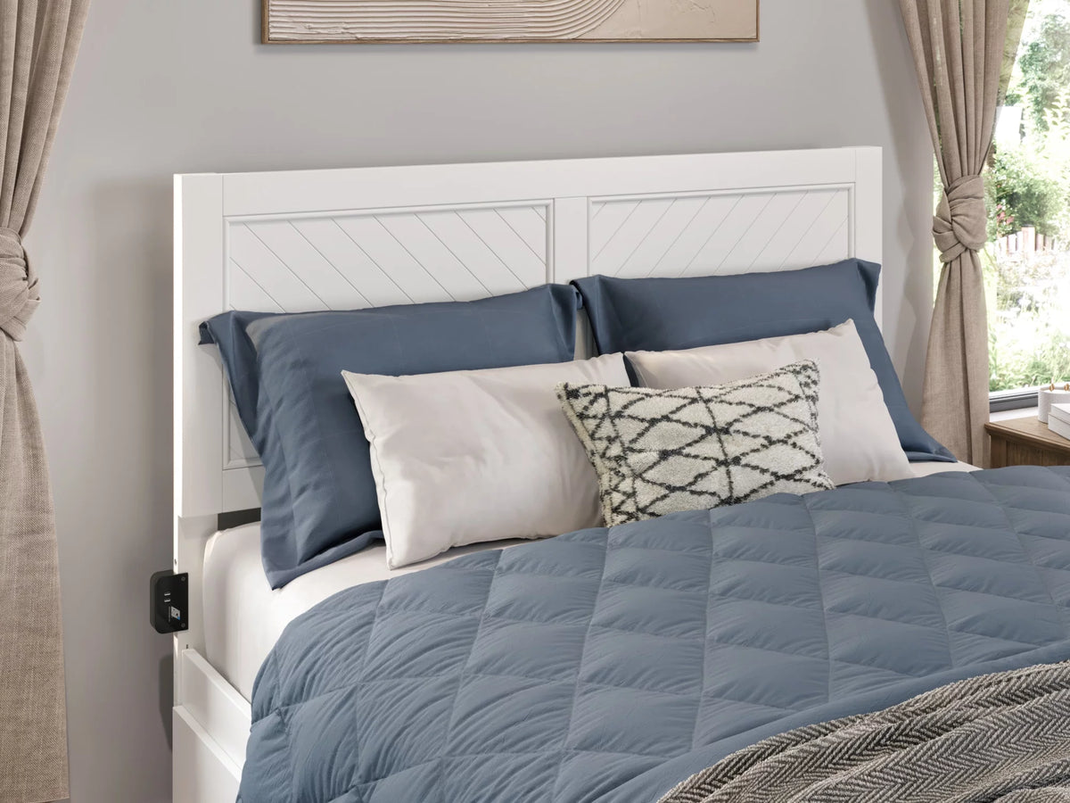 White Solid Wood King Headboard K25271