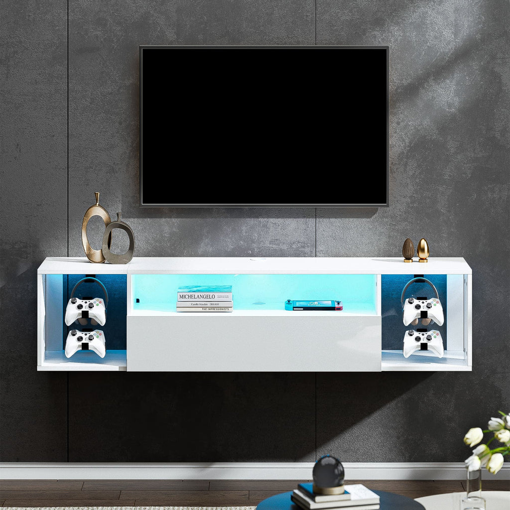 39.3 inches Floating TV Stand with Lights Q1671