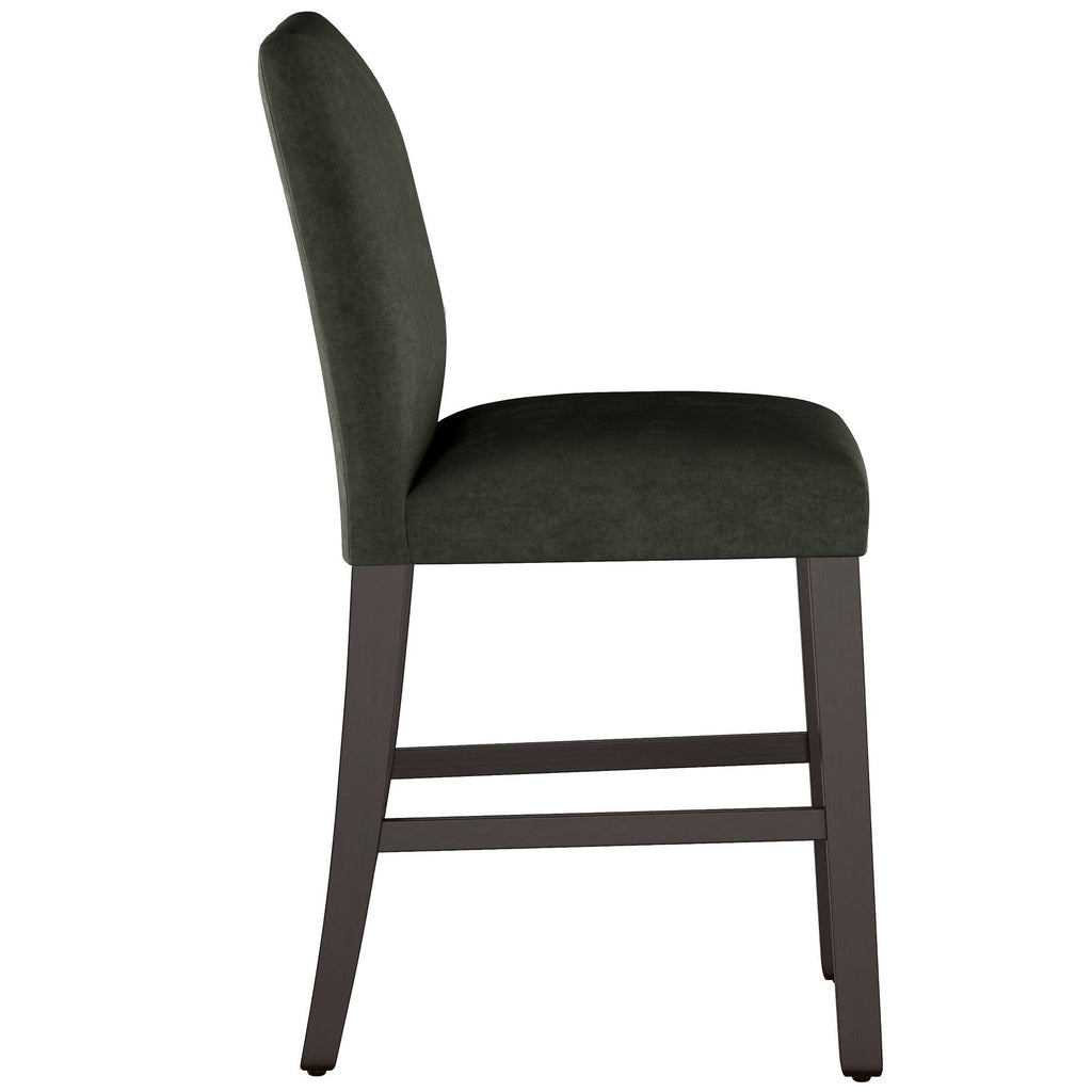 Pewter Gray Velvet Counter Height Barstool Q787