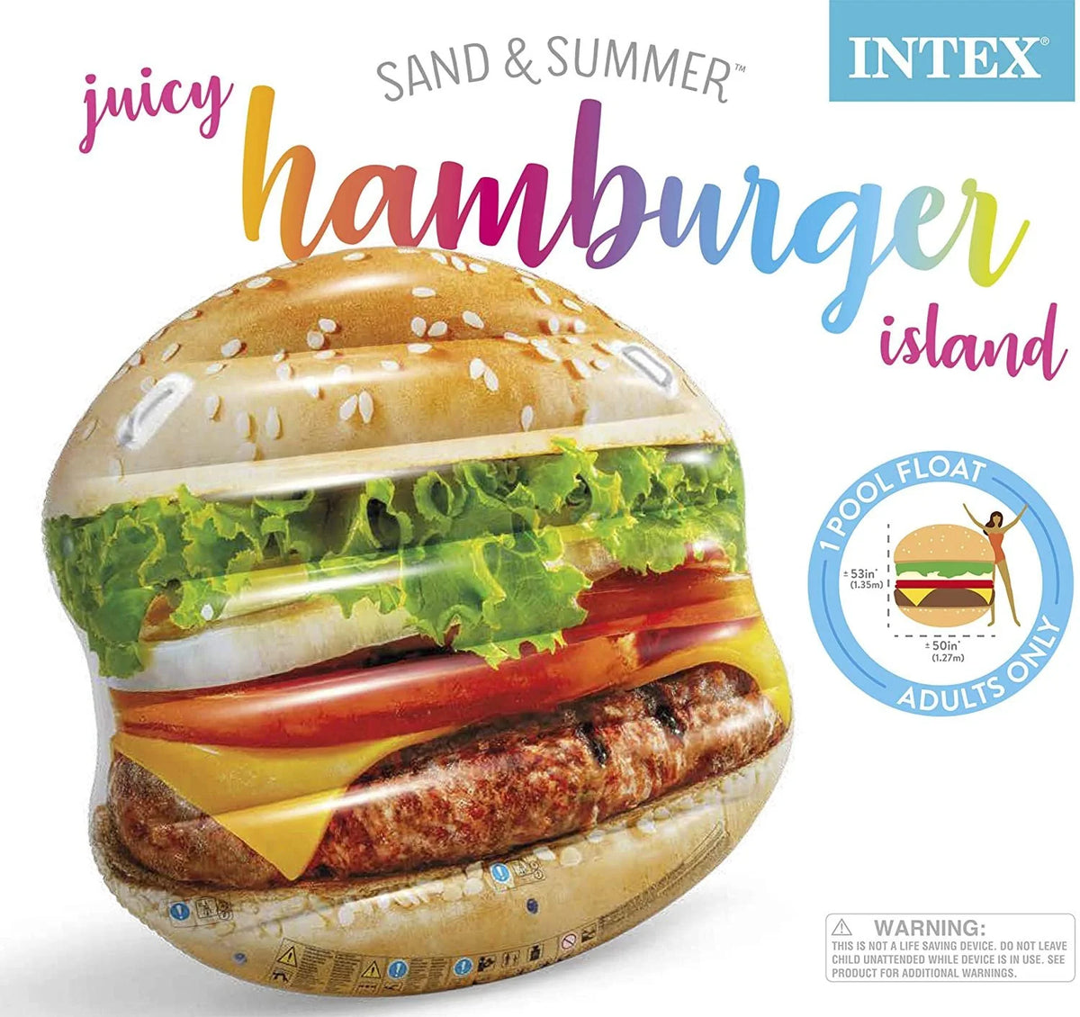 Hamburger Island Pool Float S6703