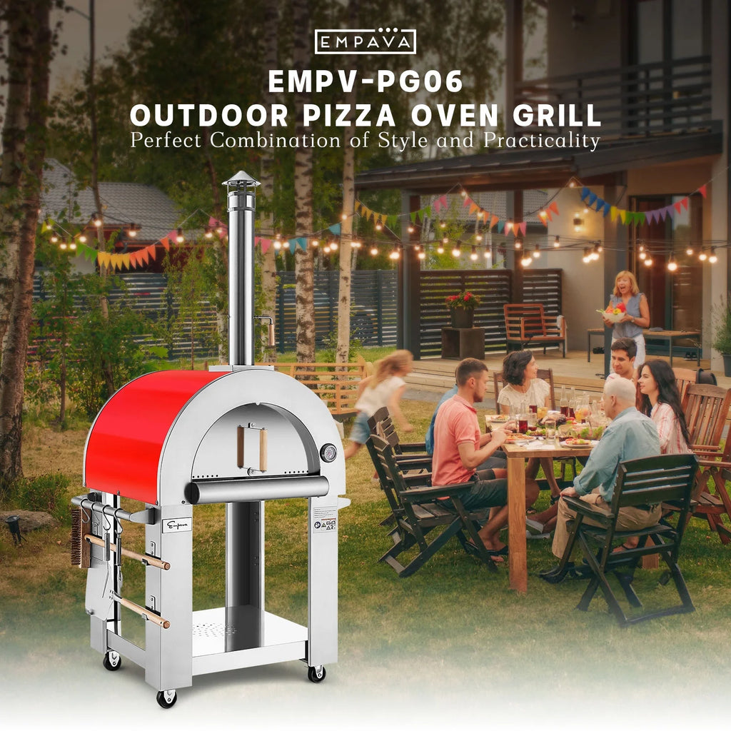 Wood Burning Outdoor Pizza Oven in Stainless Steel S9694