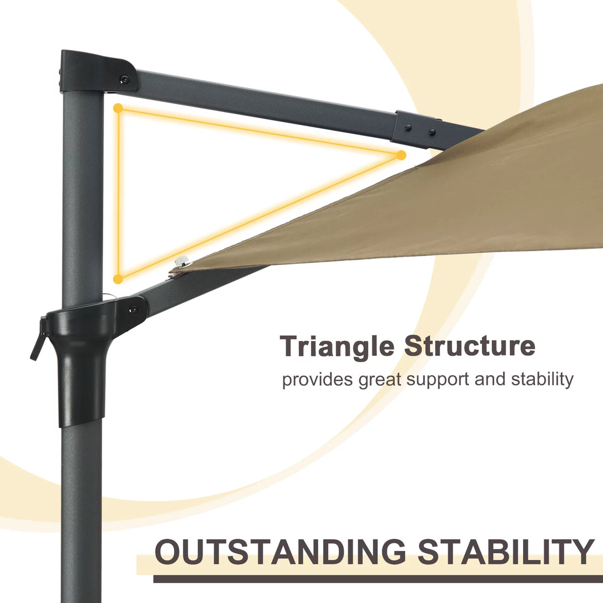10ft Beige Outdoor Patio Umbrella B672172