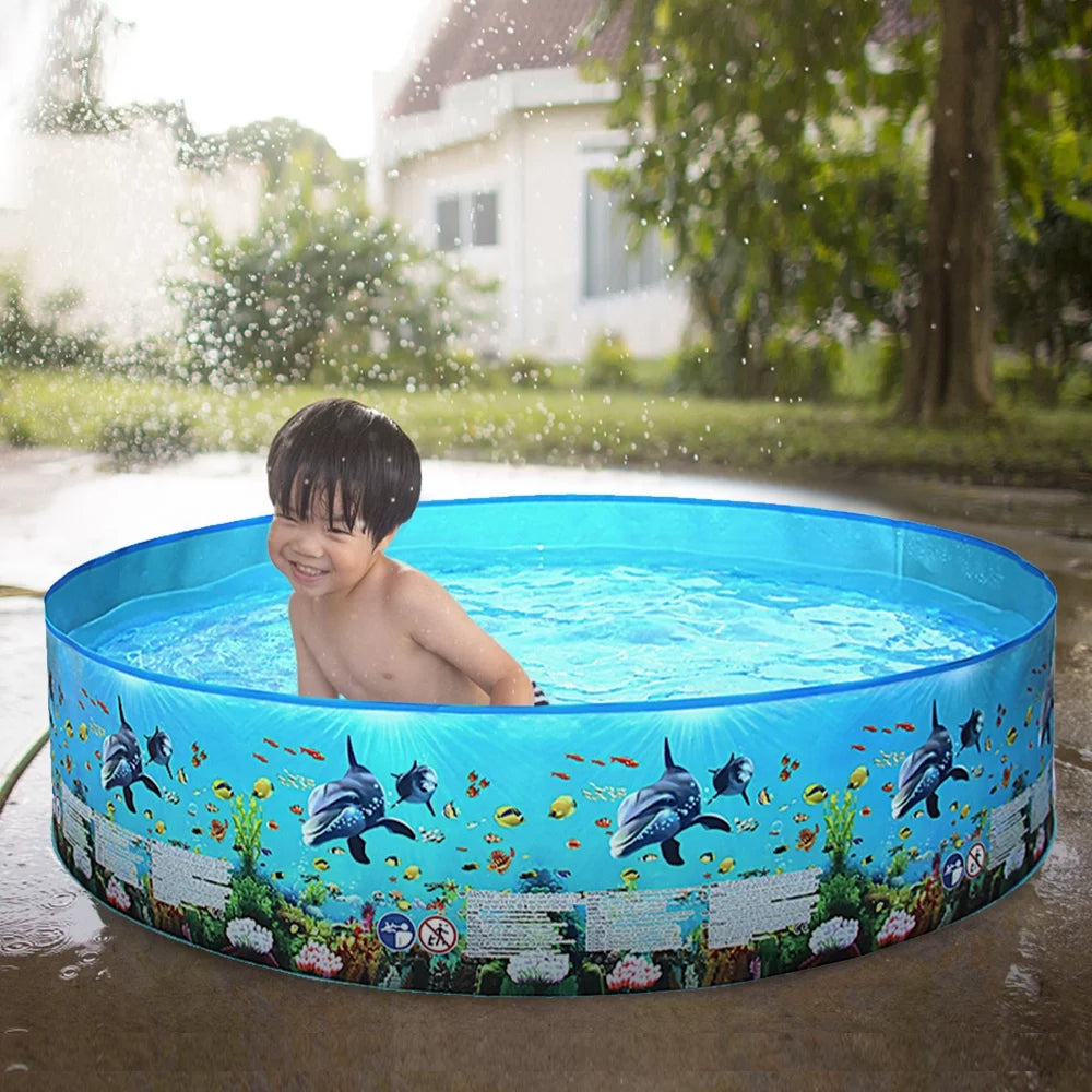 Portable Inflation-free Hard Folding Round Swimming Pool 48 x 9.8in X927