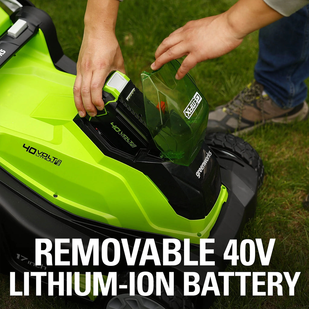 40V 17 Cordless Walk-Behind Push Lawn Mower with 4.0 Ah Battery and Charger A29775