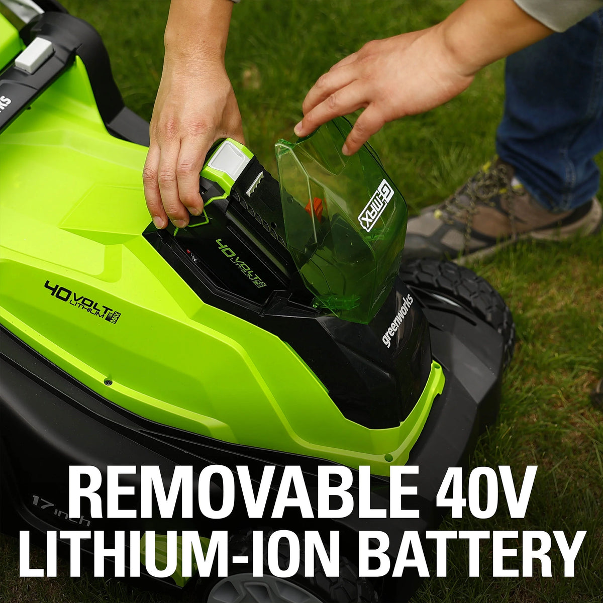 40V 17 Cordless Walk-Behind Push Lawn Mower with 4.0 Ah Battery and Charger A29775