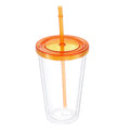 Acrylic Tumbler with Lid and Straw, 16 Oz Clear N862842
