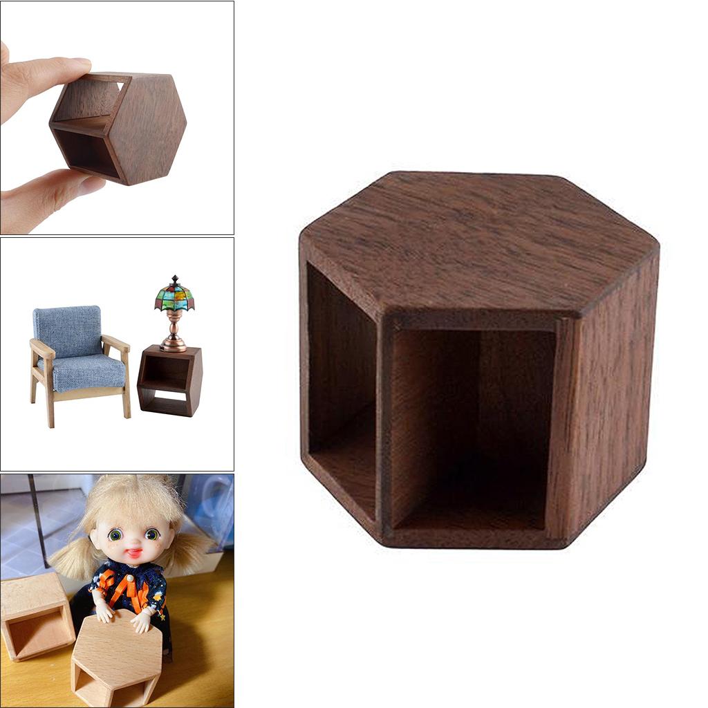 Miniature Walnut Wood End Table Dollhouse F508471