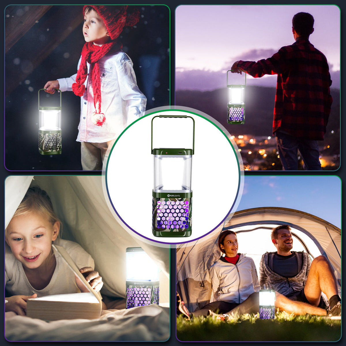 Solar Mosquito Zapper Camping Lantern Bug Zapper Lamp Portable Tent Lamp 2 in 1 Function Bug Zapper Light M3176