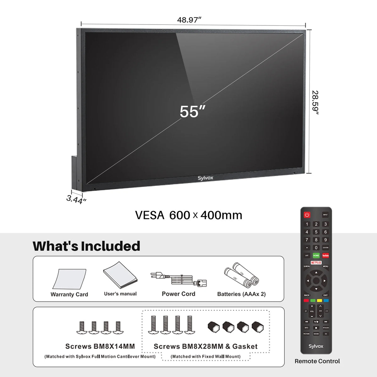 55 inch 4K LED Waterproof Outdoor TV Y725111