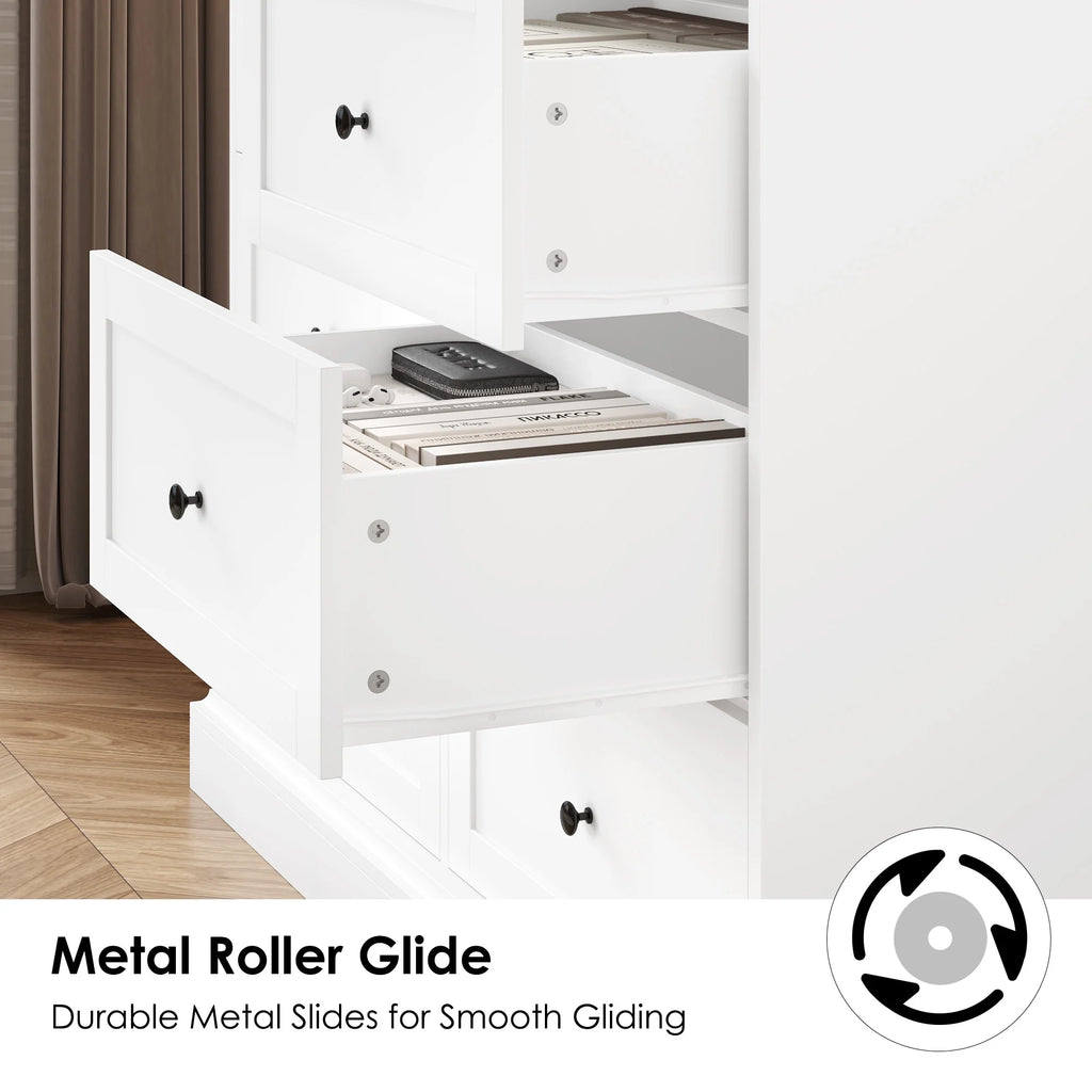 White 6 Drawer Wood Dresser G670179