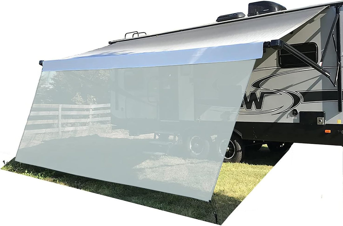 RV Awning Shade Screen 7'X13'3'' Blue Sunshade Camping Trailer UV Sun Blocker Complete Kits E6287