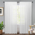 White Pinch Pleat Sheer Curtains 2 Panels 52" x 96" Y9612