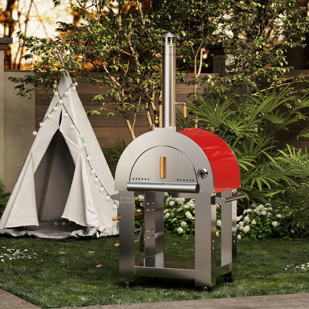 Wood Burning Outdoor Pizza Oven in Stainless Steel S9694