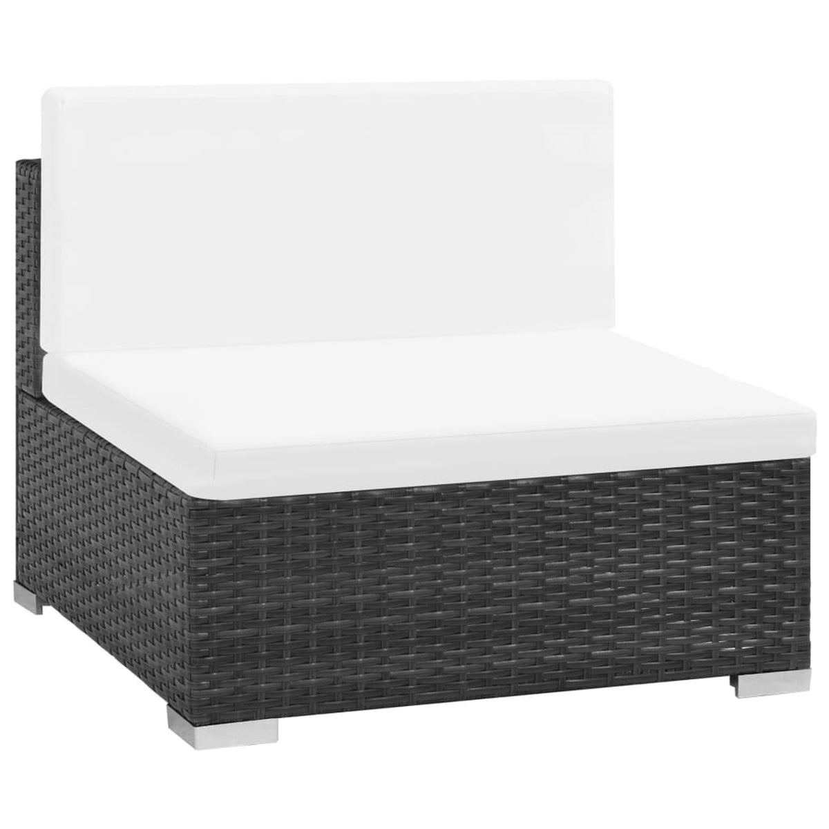 6 Piece Poly Rattan Corner Sofa Set with Coffee Table and Ottoman L555