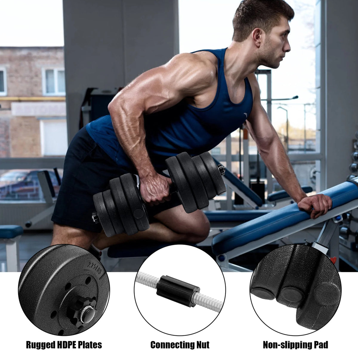 66 Lbs. Adjustable Dumbbell Set T6231