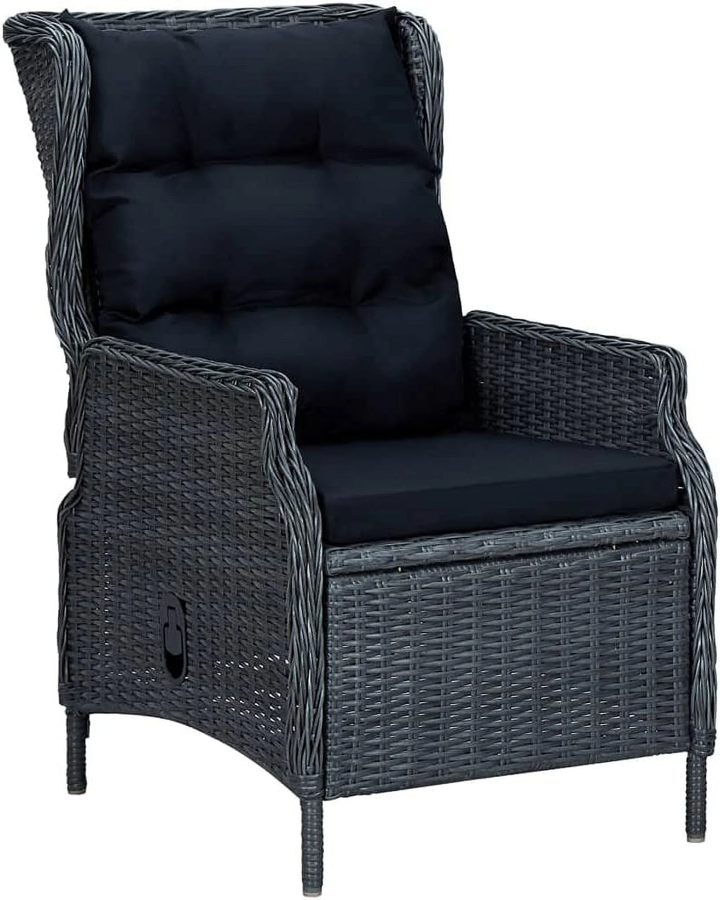 5 Piece Acacia Wood Patio Lounge Set with Dark Gray Cushions R3606