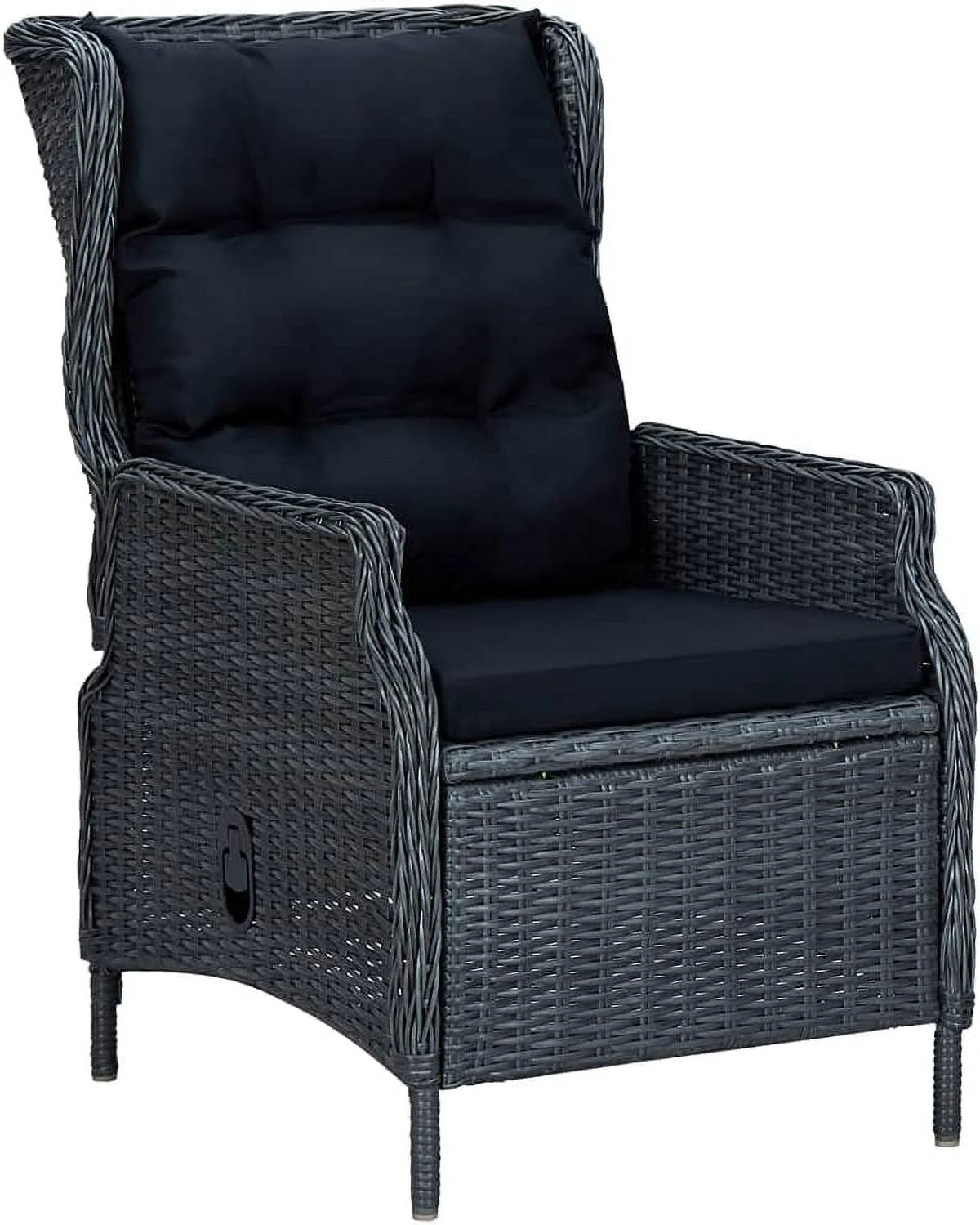 5 Piece Acacia Wood Patio Lounge Set with Dark Gray Cushions R3606