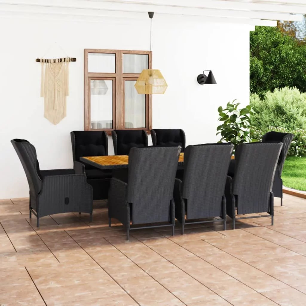 5 Piece Acacia Wood Patio Lounge Set with Dark Gray Cushions R3606