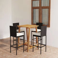 Black 5 Piece Patio Bar Set with Cushions I13175