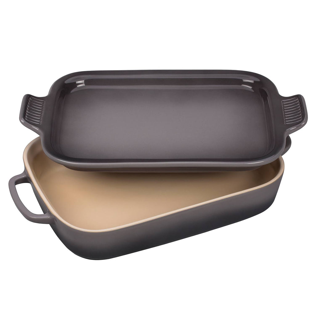 Deep Teal Stoneware Rectangular Dish with Platter Lid L99039