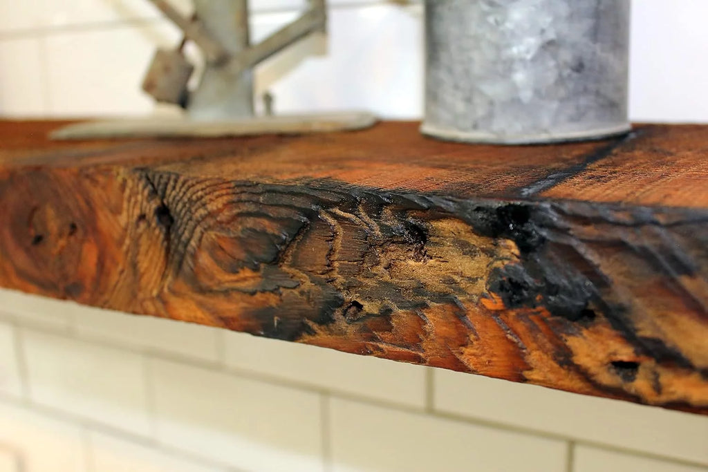 Unfinished Reclaimed Wood Mantel Shelf 60" L X 6" D L6193