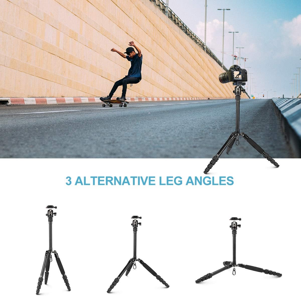Aluminum Camera Tripod with Ball Head and Quick Release Plate P1544