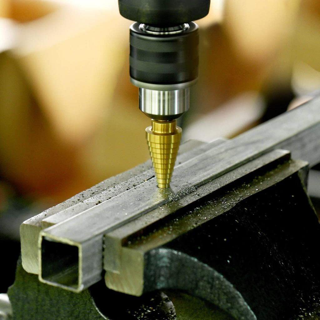 Step Drill Bit Set with Automatic Center Punch, 50 Sizes, 2 Pack L6485