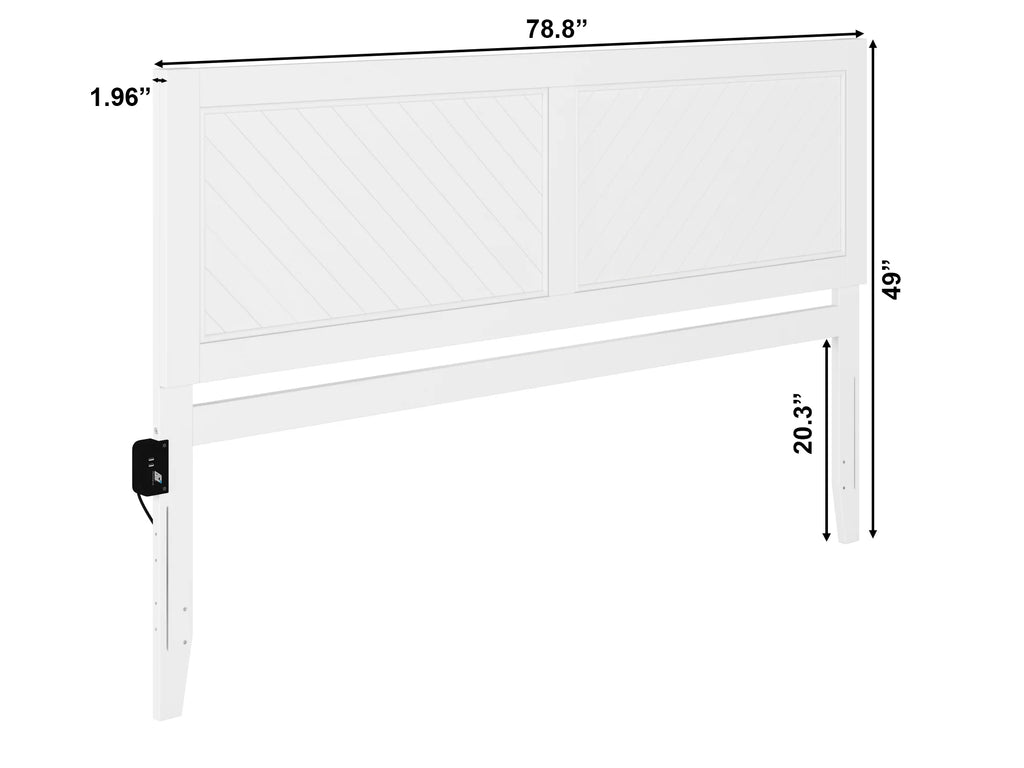 White Solid Wood King Headboard K25271
