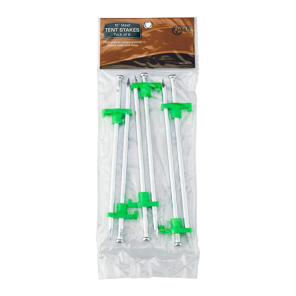 10 In. Steel Tent Stakes, 6-Pack W158