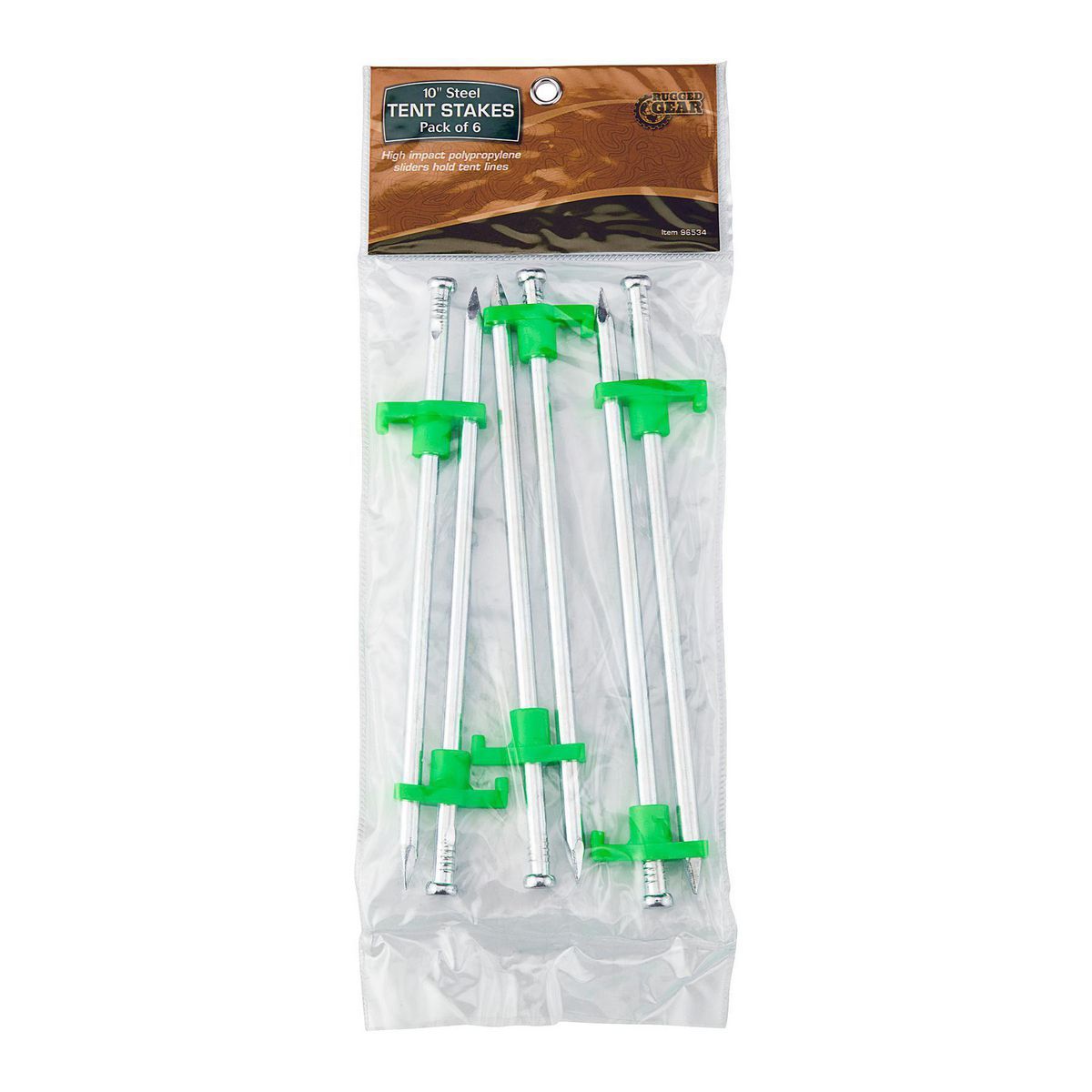 10 In. Steel Tent Stakes, 6-Pack W158