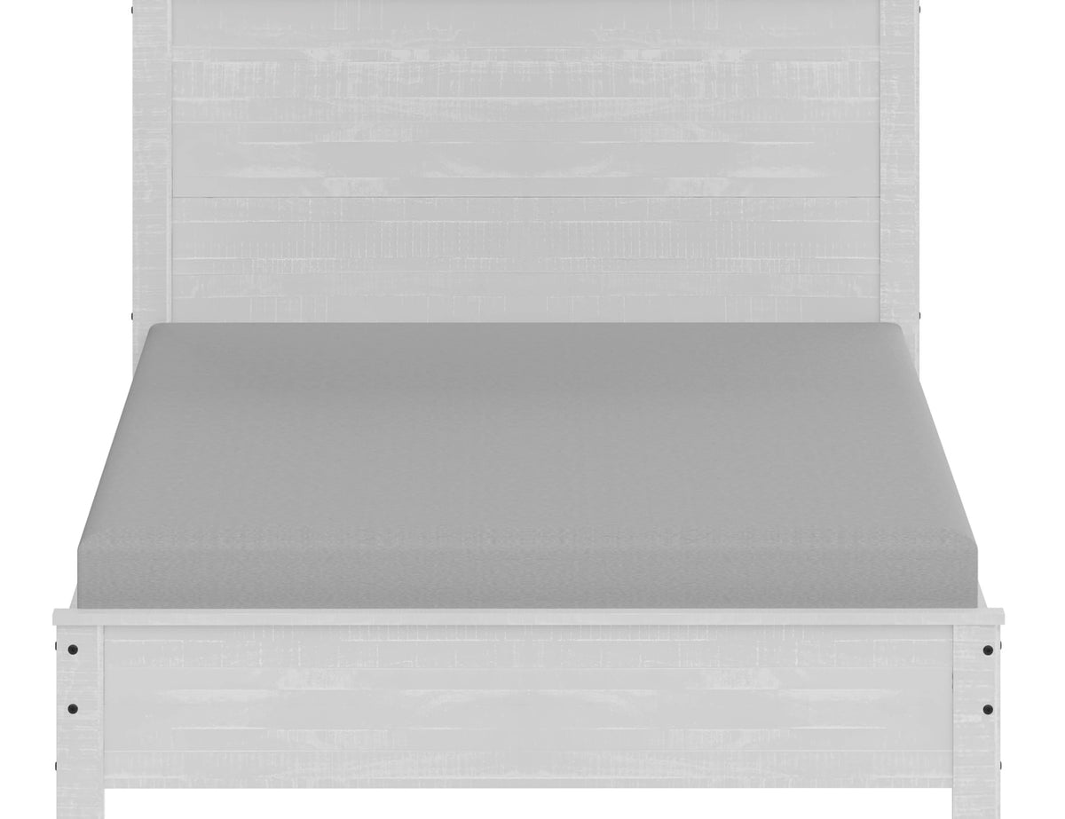 White Solid Wood Full Size Bed Frame Y7019