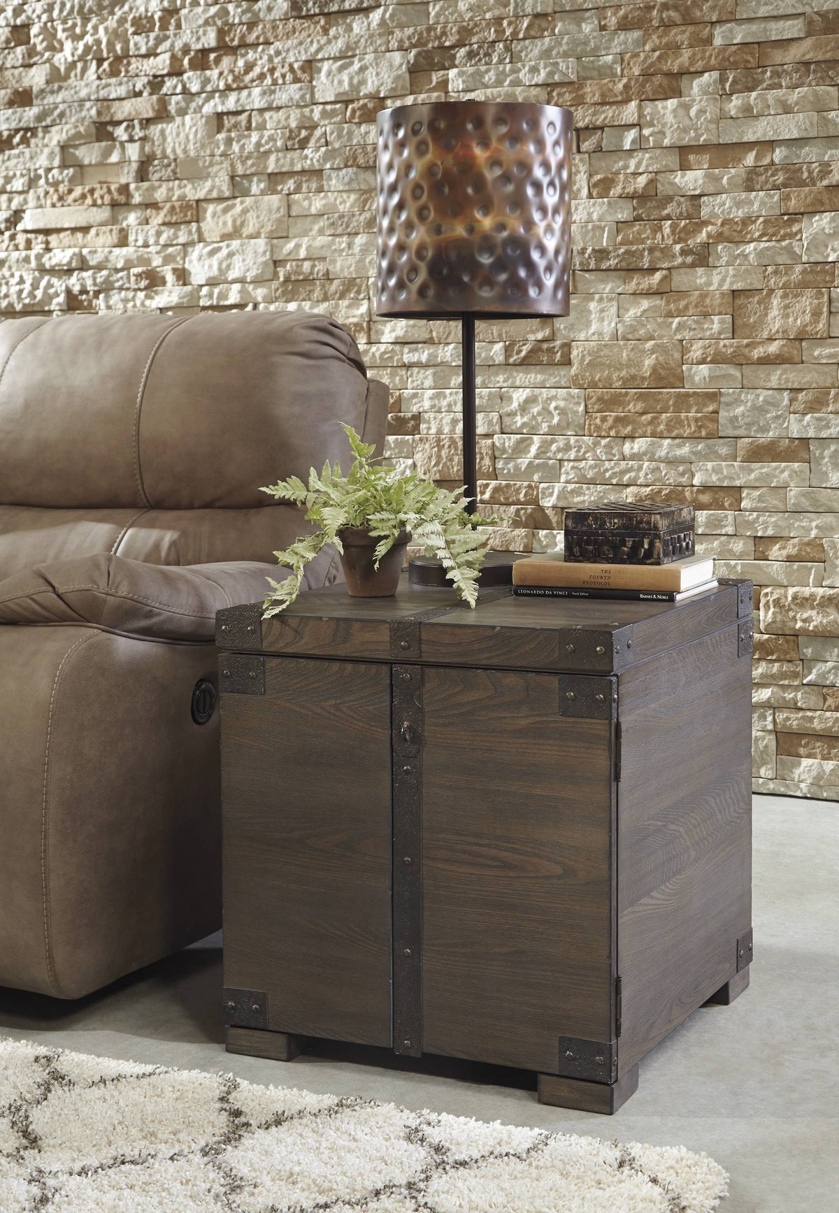 Grayish Brown Square End Table I101