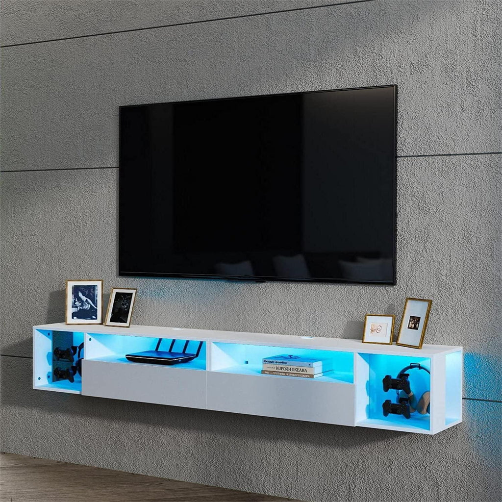 39.3 inches Floating TV Stand with Lights Q1671