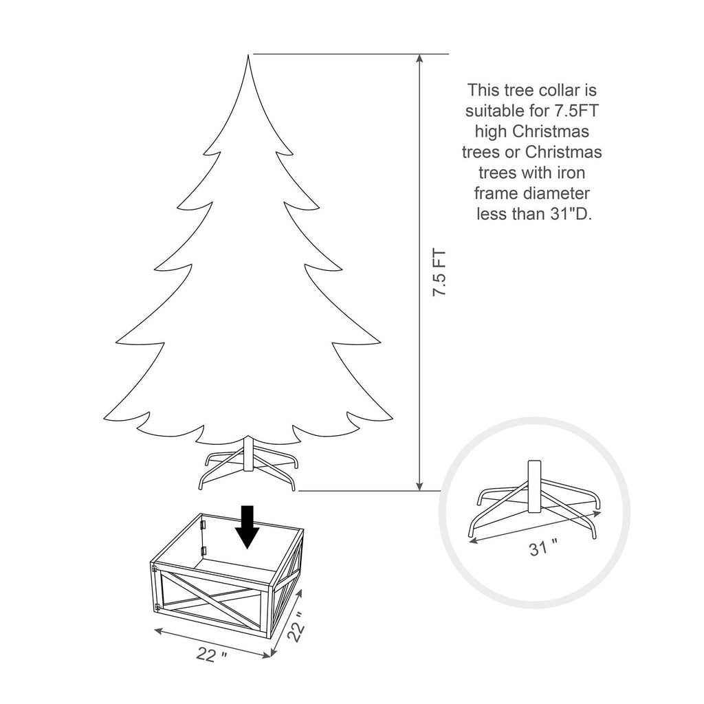 Brown Wooden Christmas Tree Collar Q944204