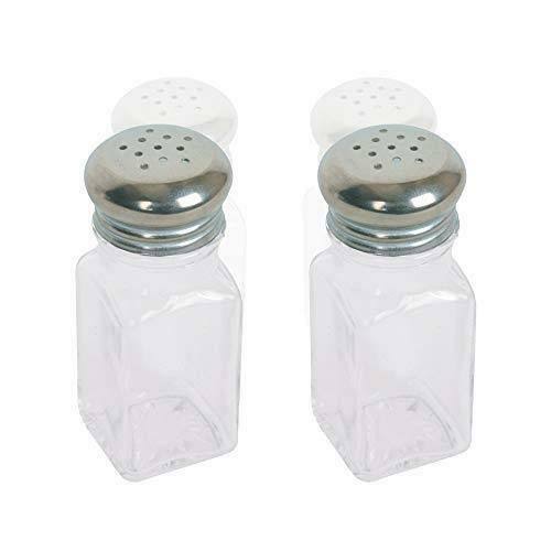 Salt and Pepper Shakers Glass 2 oz Metal Cap 12 PC C830803