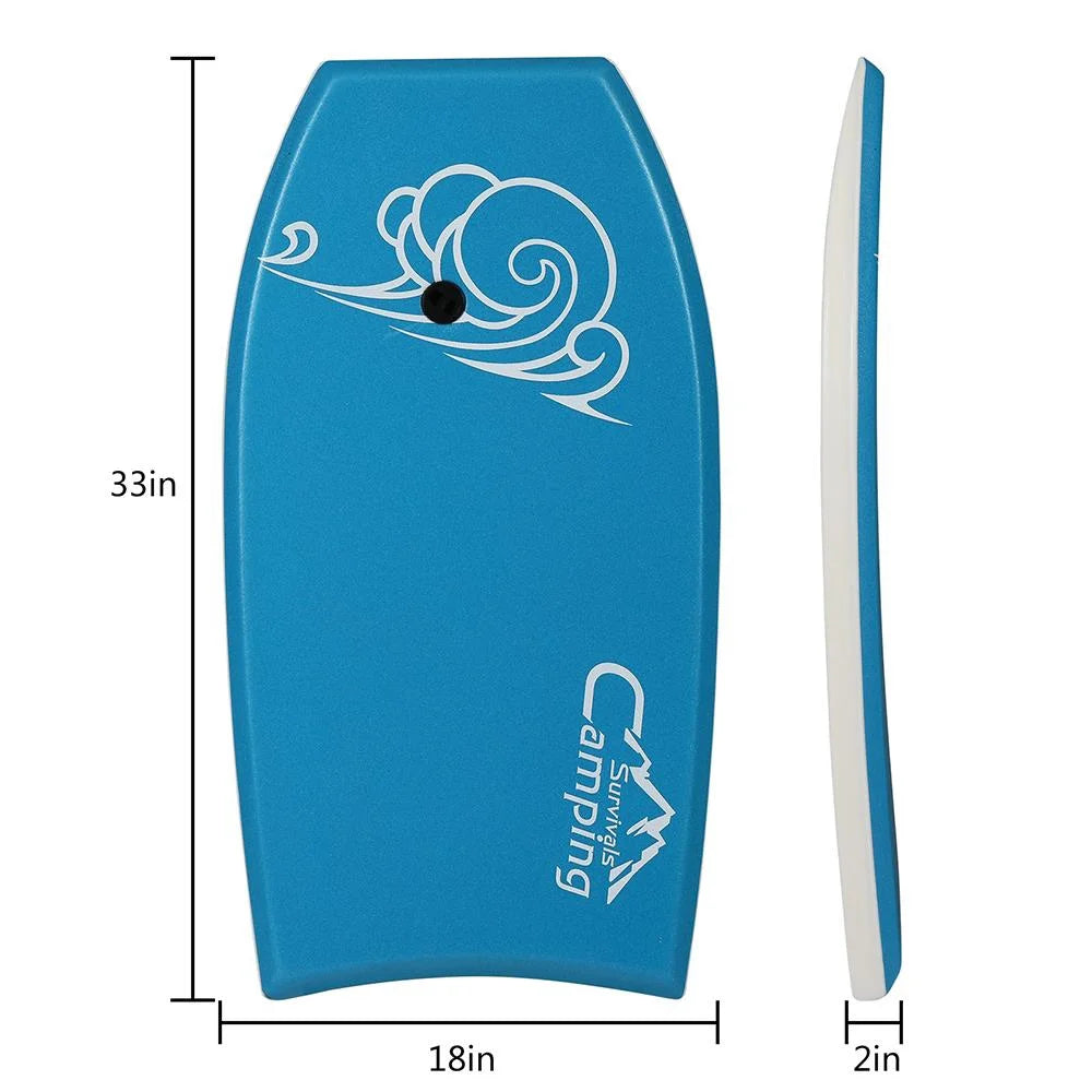 33" Lightweight Bodyboard with EPS Core, XPE Deck, HDPE Slick Bottom, Blue D72558