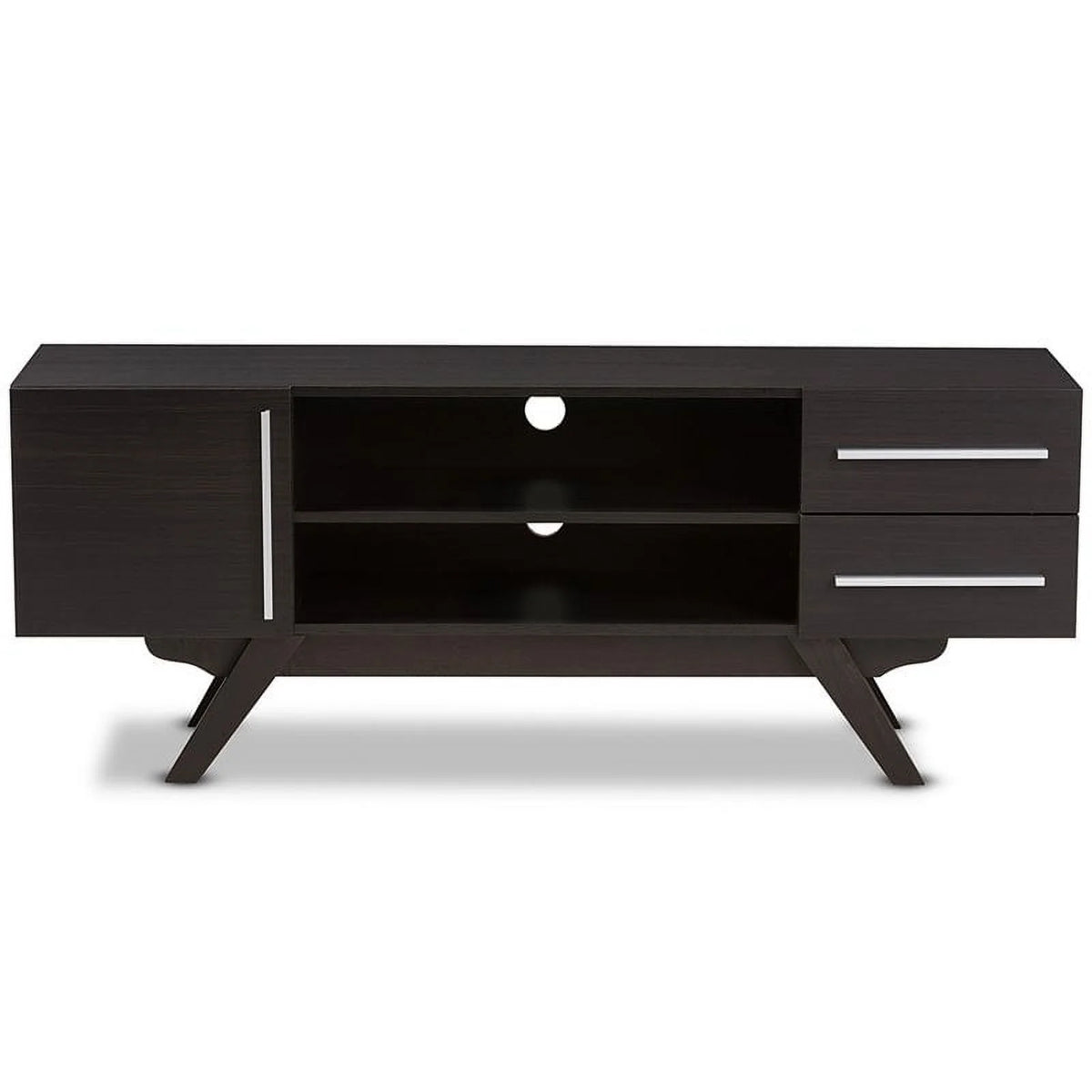 60" Mid-Century Modern TV Stand Console Entertainment Center in Dark Brown G2363