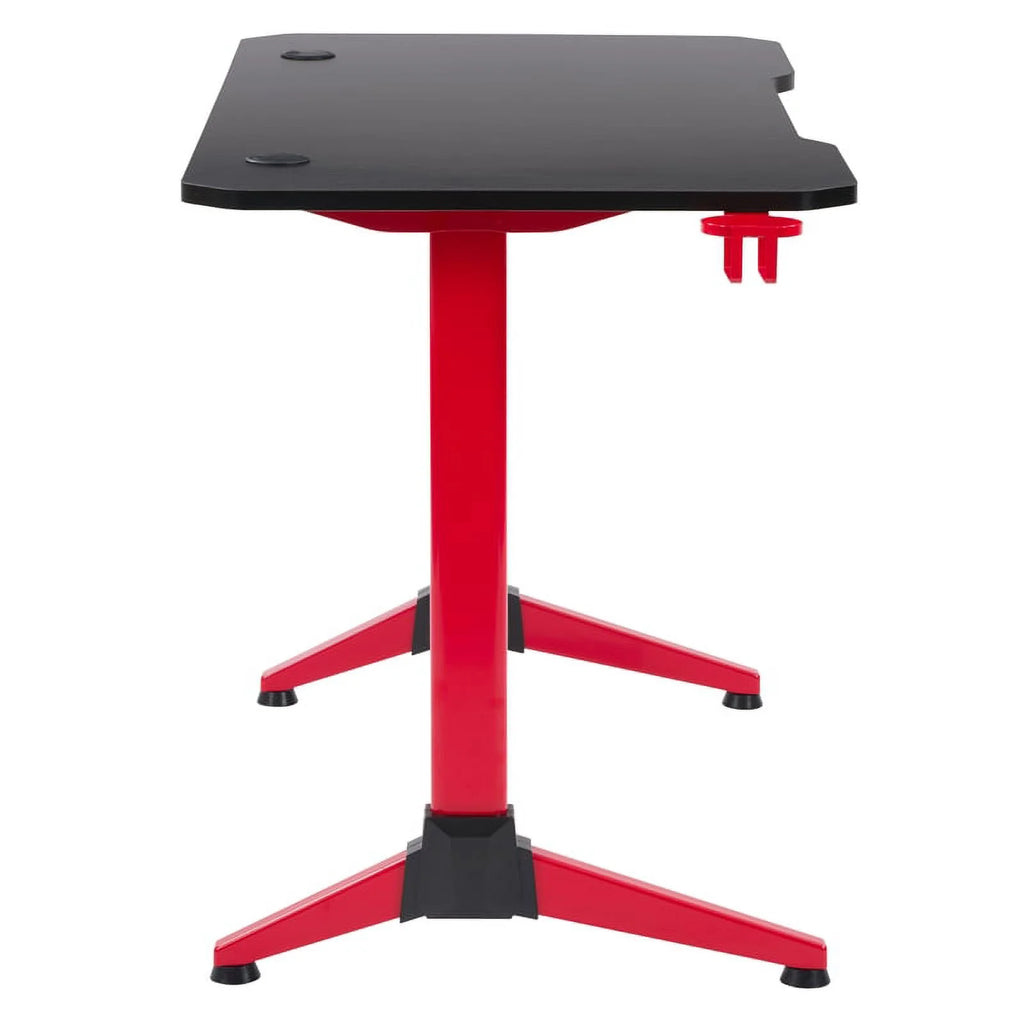 Black Engineered Wood Gaming Desk with LED Lights Z47144