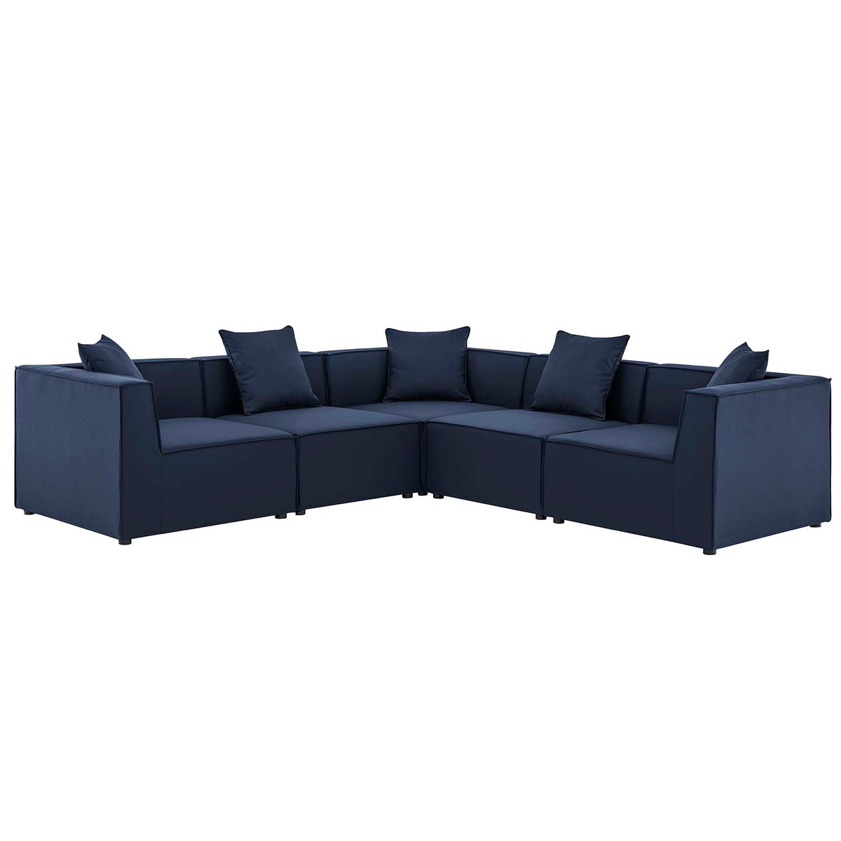 5-Piece Upholstered Sectional Sofa in Navy J911856