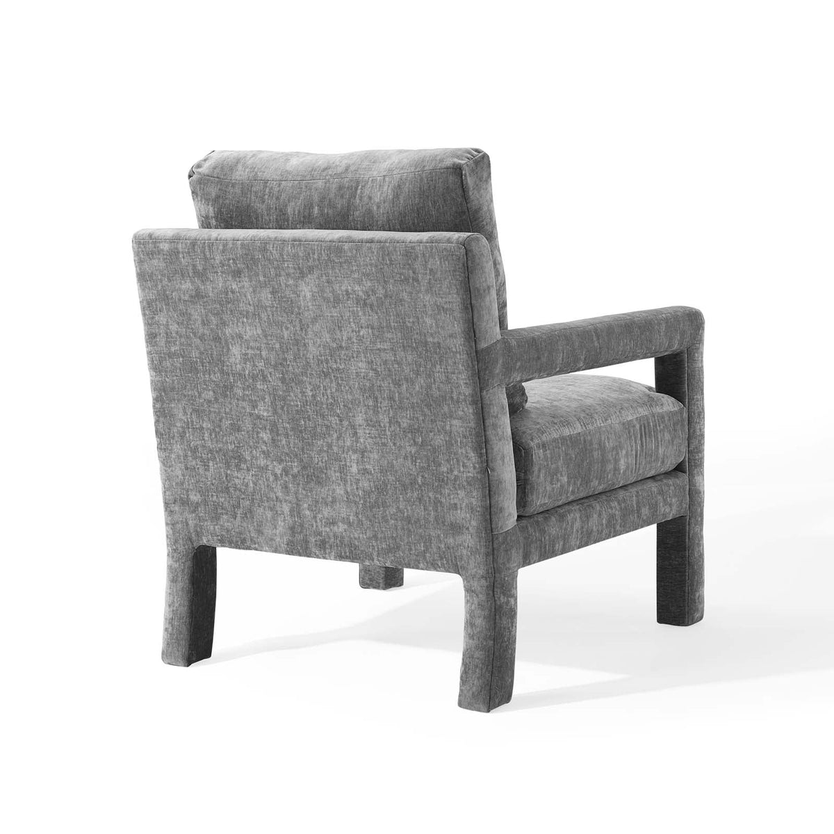 Gray Crushed Velvet Armchair B7198