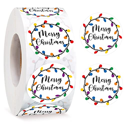1000 Pcs 1.5 Inch Christmas Stickers (Black) I923