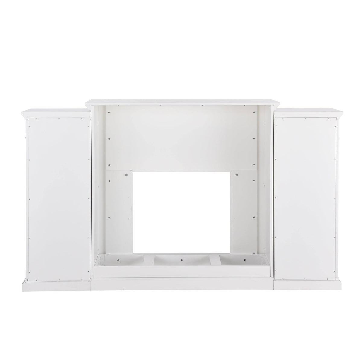 White Bookcase Electric Fireplace Brick D180