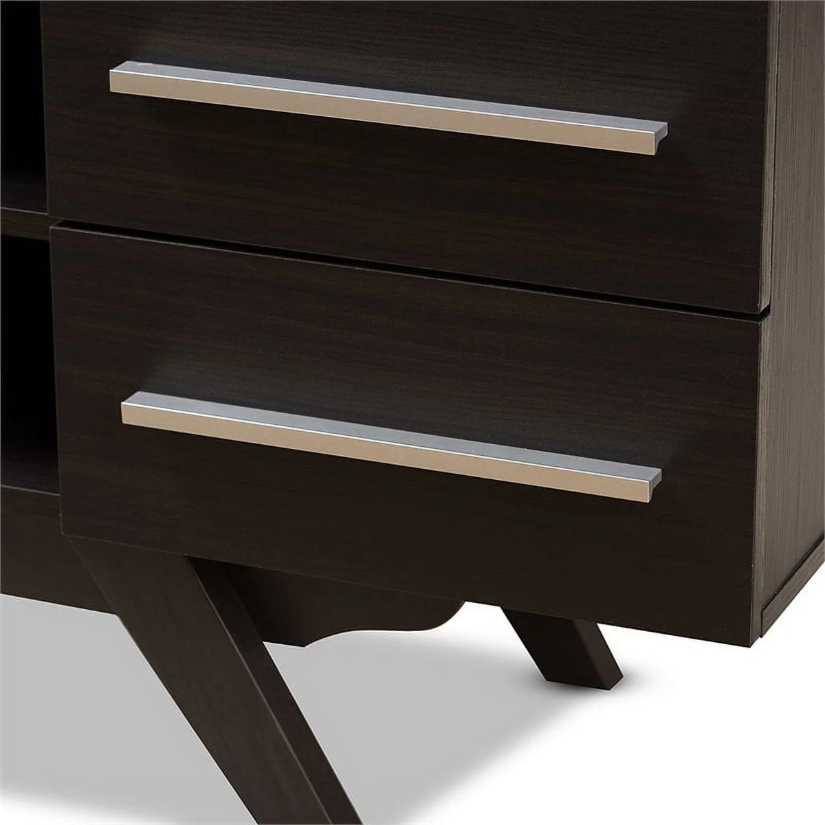 60" Mid-Century Modern TV Stand Console Entertainment Center in Dark Brown G2363