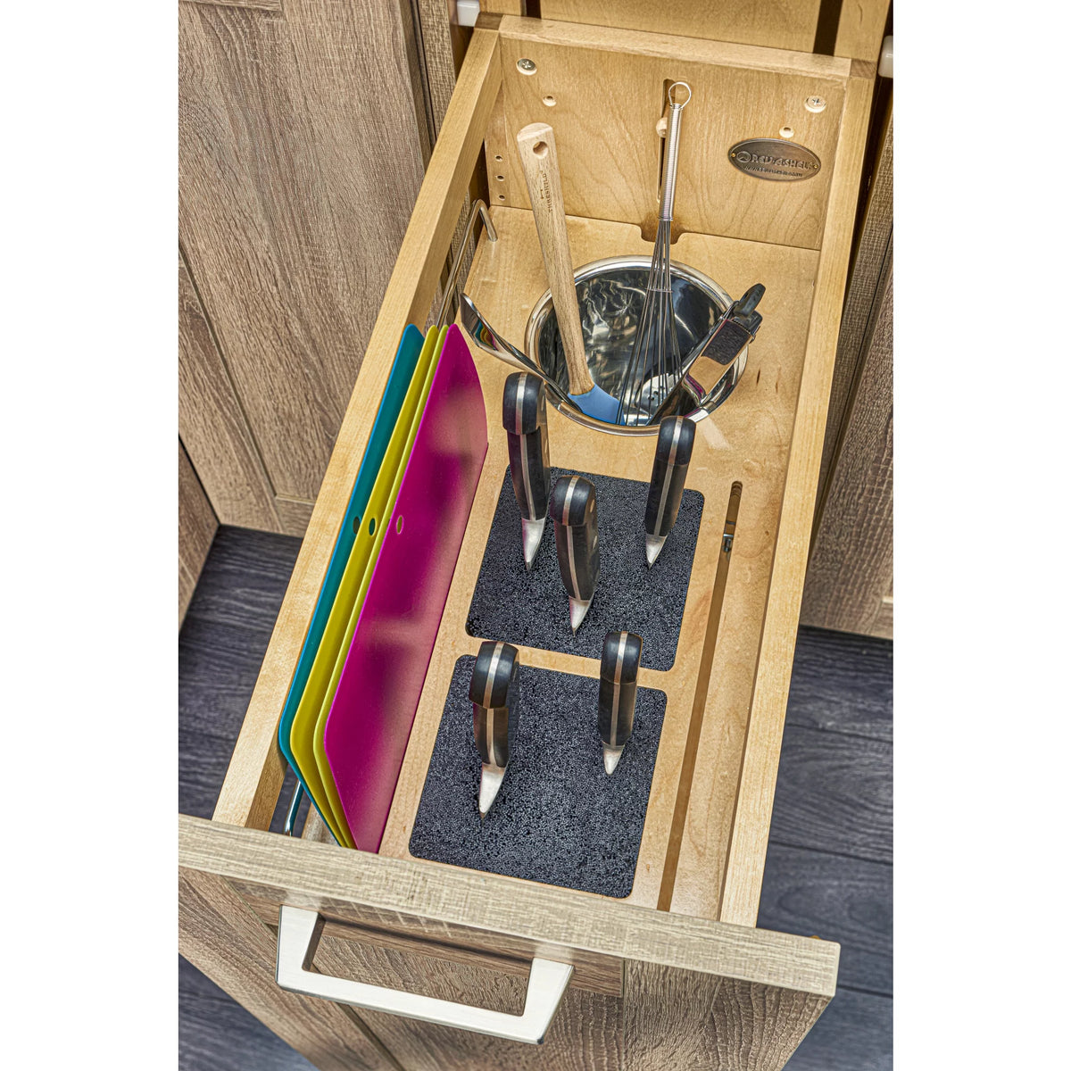 8 Inch Pullout Cabinet Organizer with Knife Block V301