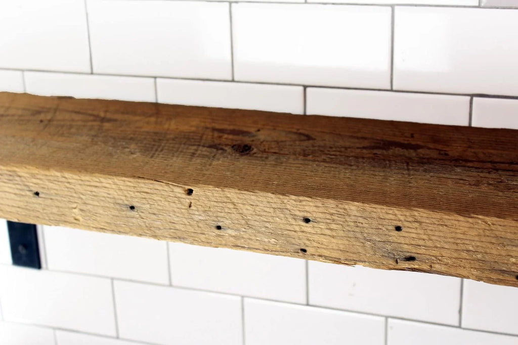 Unfinished Reclaimed Wood Mantel Shelf 60" L X 6" D L6193