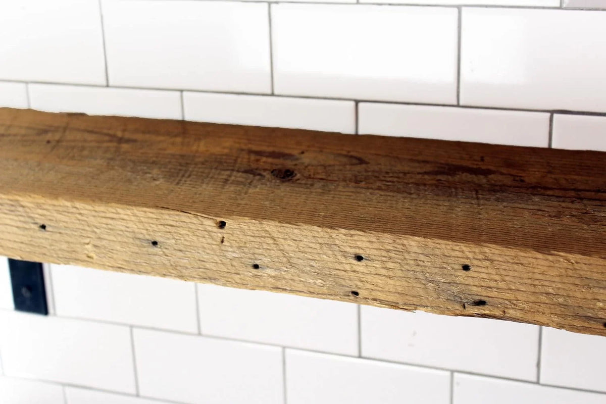 Unfinished Reclaimed Wood Mantel Shelf 60" L X 6" D L6193