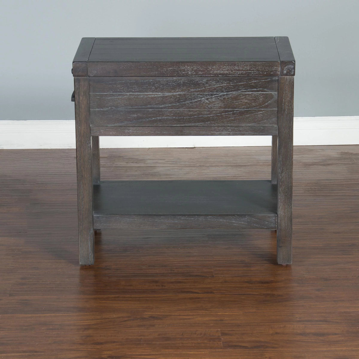 16" Mindi Wood Chair Side Table in Dark Brown Q1953