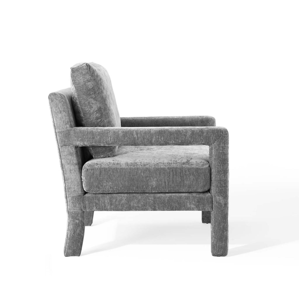 Gray Crushed Velvet Armchair B7198