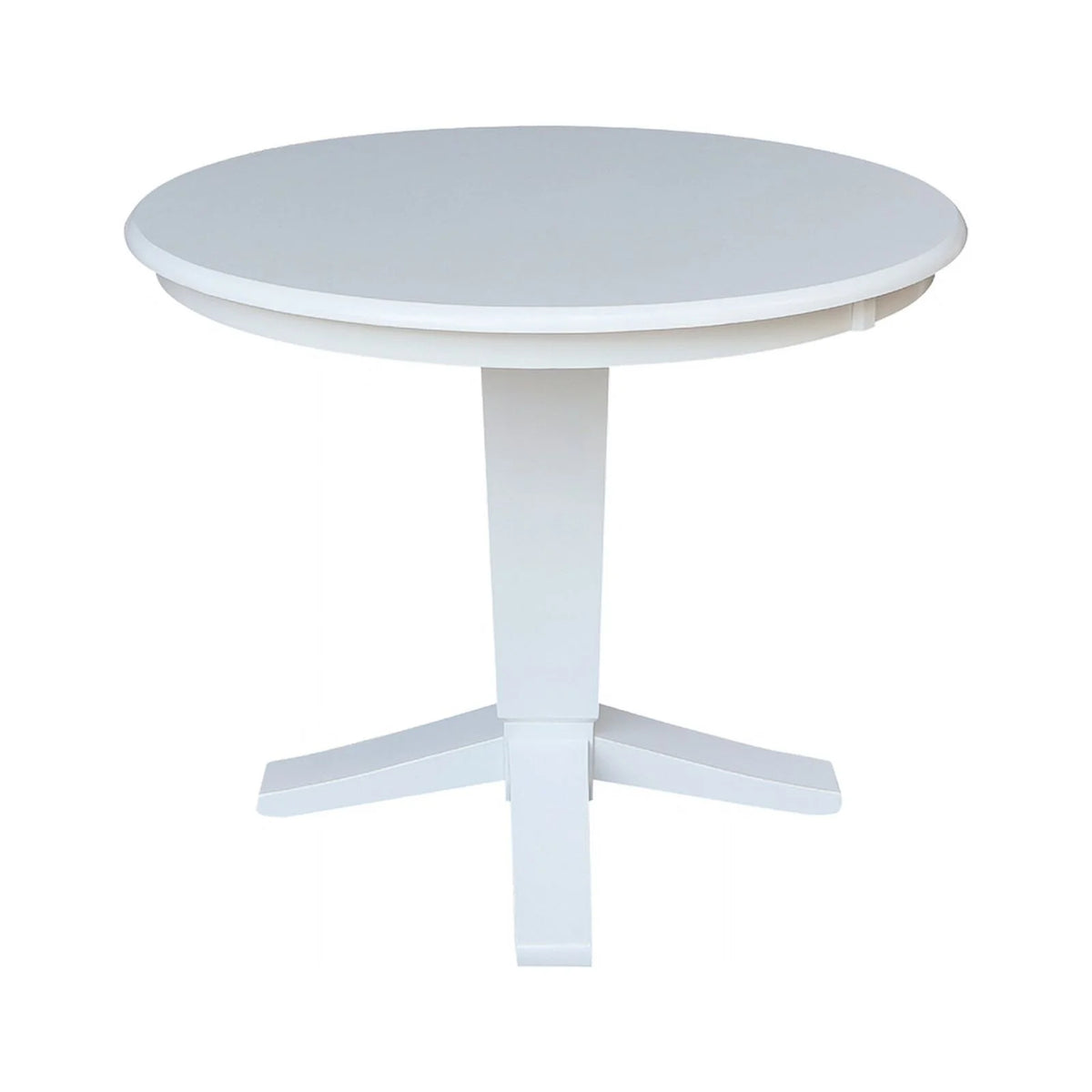 36" Round Solid Wood Pedestal Dining Table in White T65590